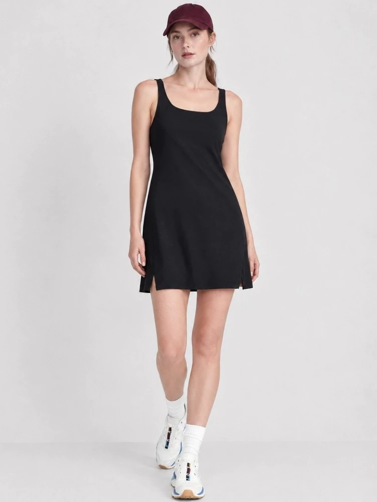 Dress Mini Olahraga Padel Golf Tenis Renang OLN Women's PowerS*ft Square-Neck Athletic Dress - 3489