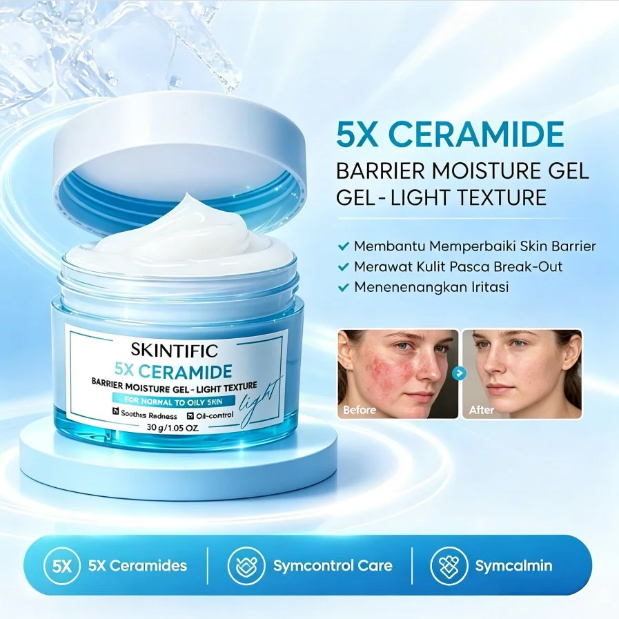 HOT SALE SK - 5X Ceramide Barrier Moisture Gel - Light Texture|Gel Pengendali Minyak Pelembab - Mencerahkan Kulit |MSH Niacinamide Brightening Moisture Gel 30g