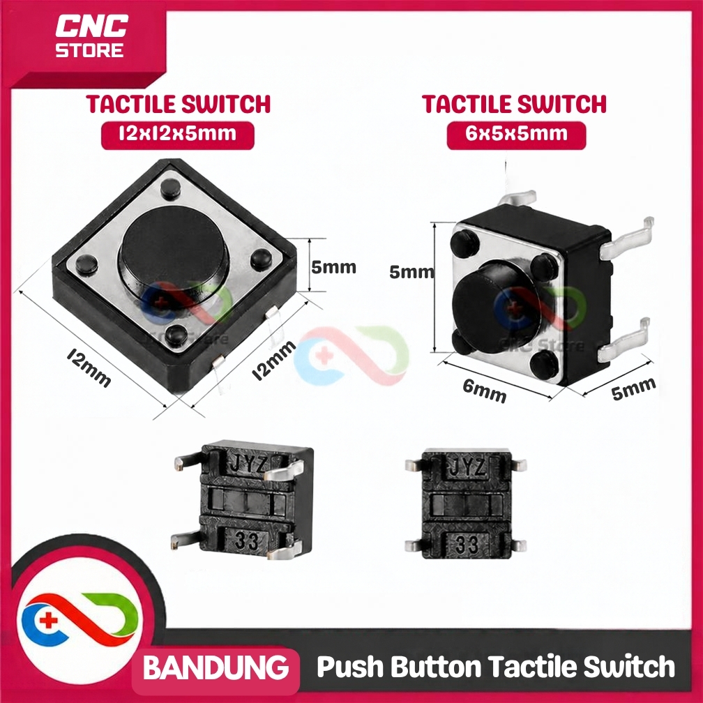 Jual TACTILE SWITCH PUSH BUTTON TC-1212T 12x12x5 MM FOR ARDUINO ...