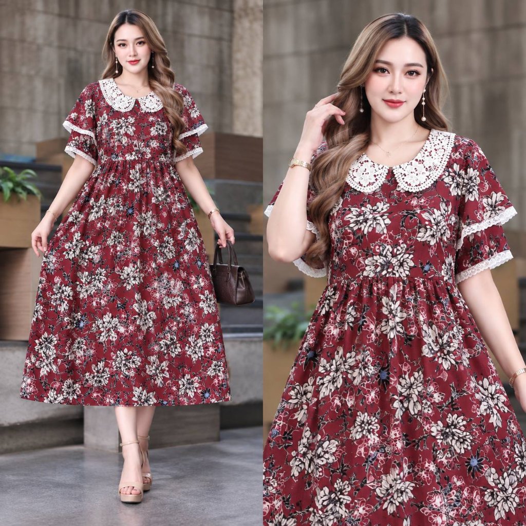DASTER HARUKA JUMBO LD 120 CM RAYON PREMIUM RESLETING DEPAN LENGAN TUMPUK ALLAYYA FASHION