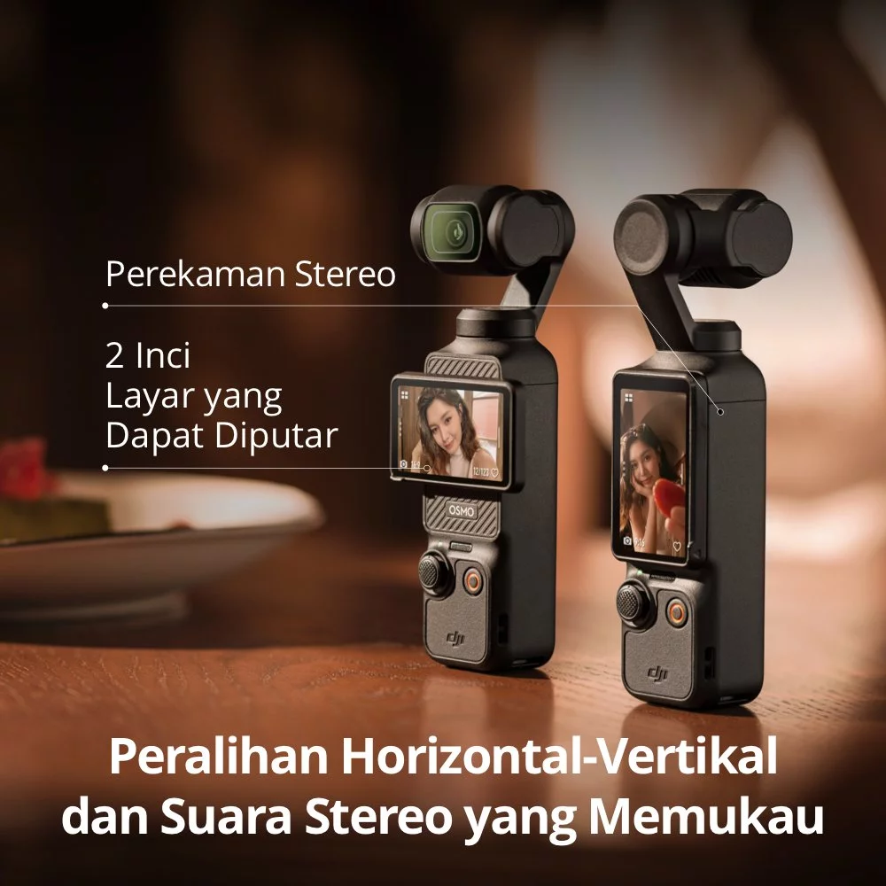 DJI Osmo Pocket 3 kamera vlog pocket dengan sensor 1 inci, layar OLED 2 inci, dan gimbal 3-axis