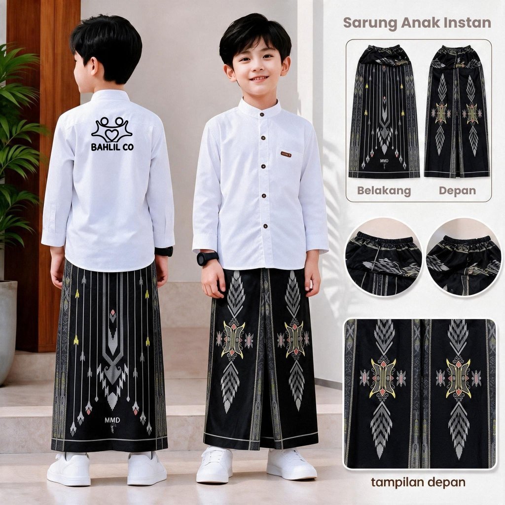 Jual Bahlil co sarung instan anak usia 3 sampai 13 tahun motif bhs ...