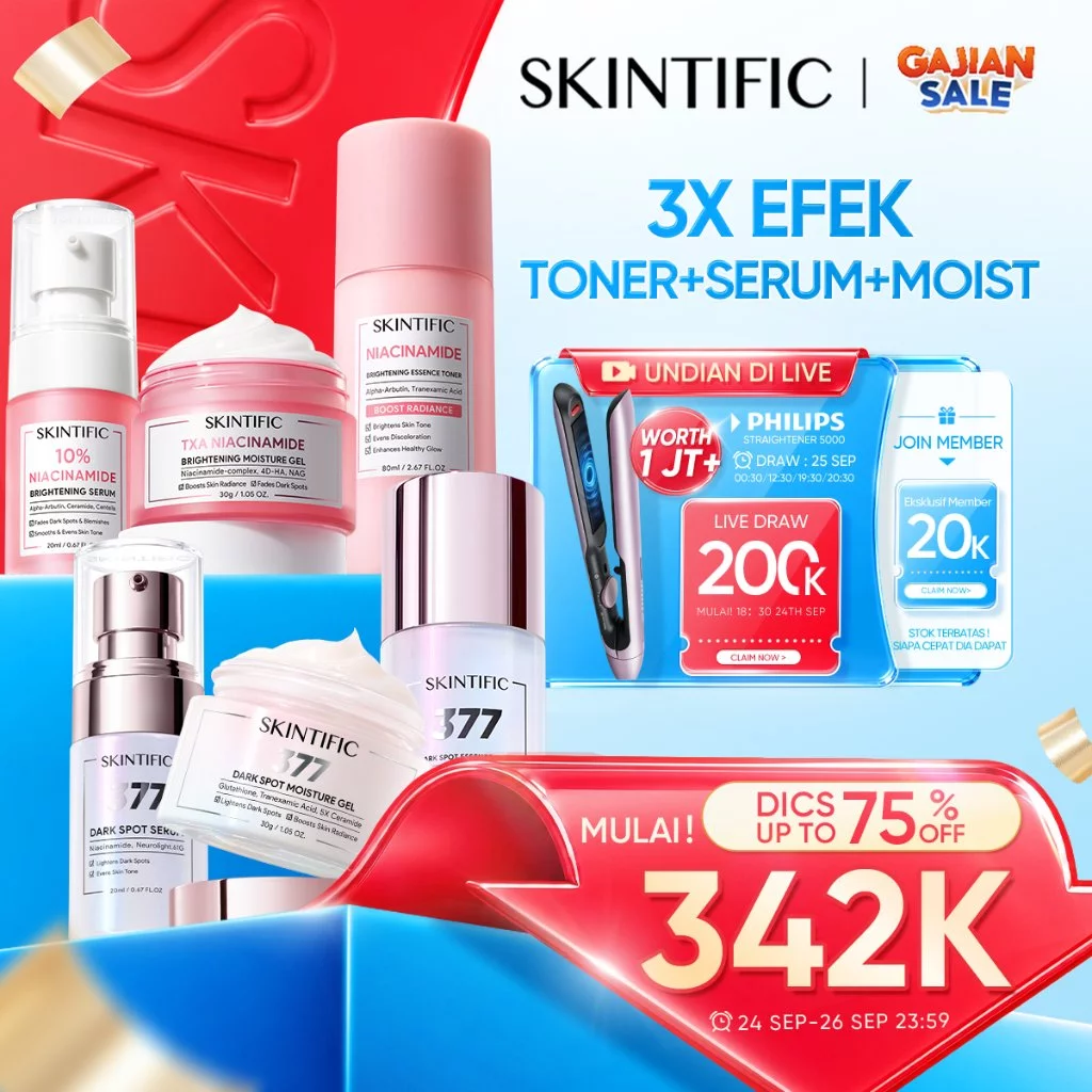 SKINTIFIC - 3PCS Skincare Set | Glowing Trio Serum+Moisturizer+Toner 3IN1 - PDRN Glass Skin 377 Dark Spot Brightening 5X Ceramide Soothing Barrie Retinol Anti-Aging Centella Acid Anti-acne Niacinamide Day Night Cream Moisture Paket