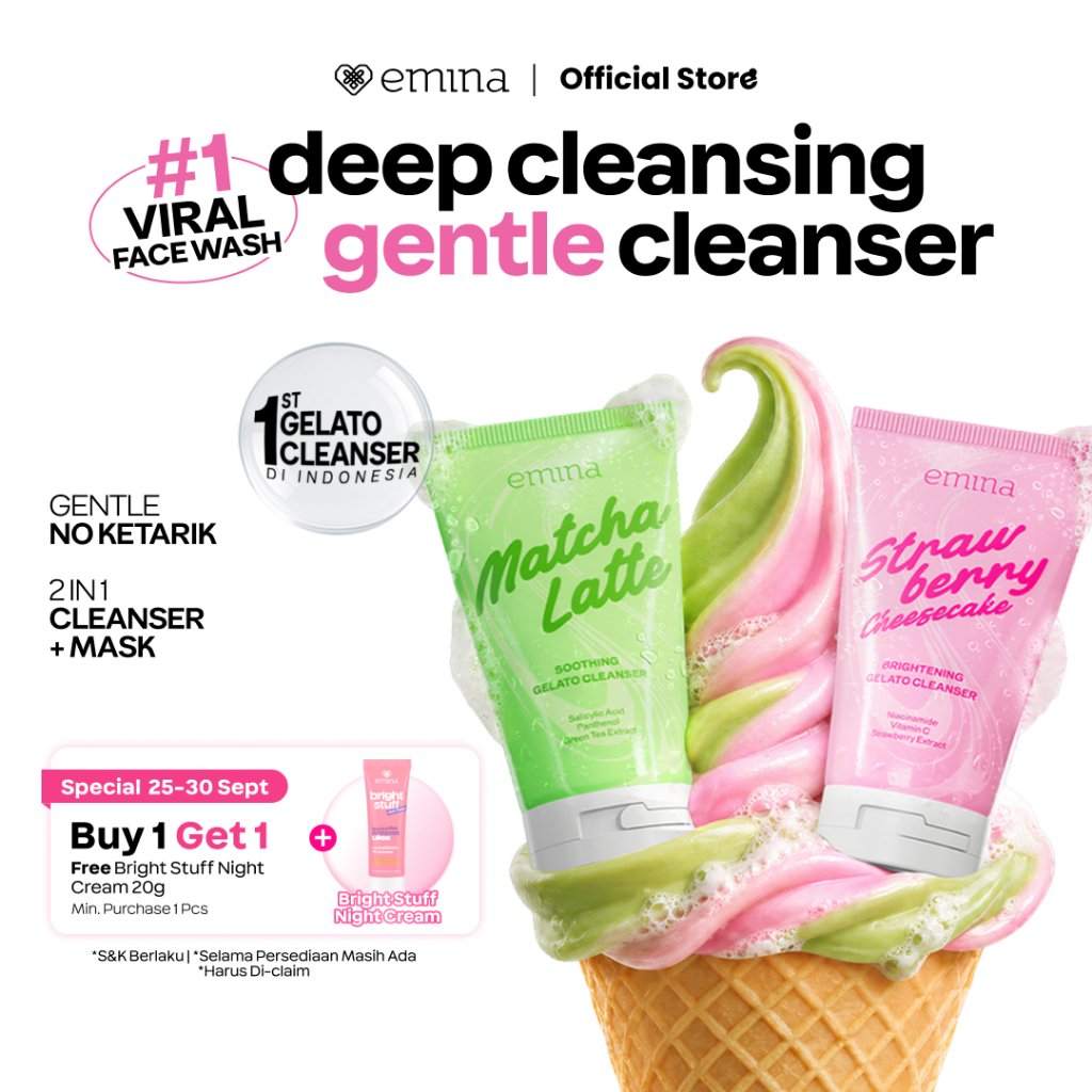Solusi Wajah Bersih dan Glowing dengan NEW! Emina Gelato Cleanser Series 100 ml