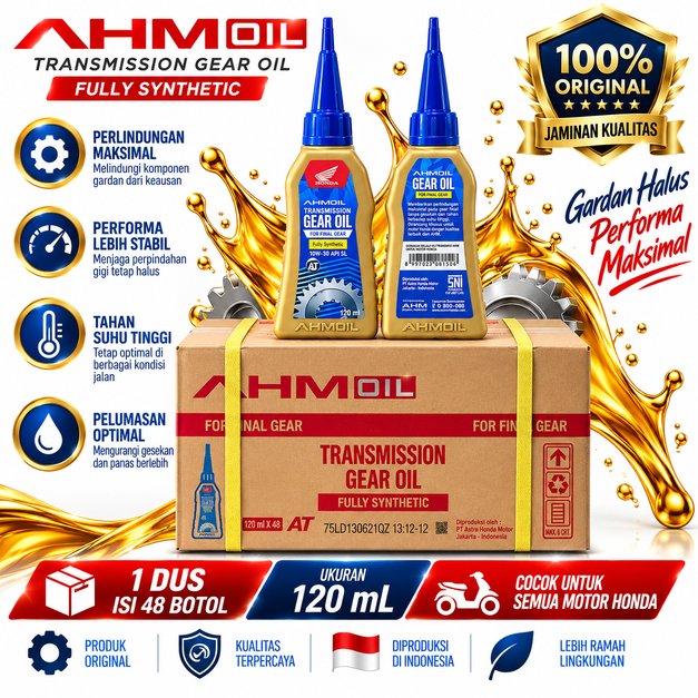 Jual AHM TRANSMISSION SPX GEAR OIL FULLY SYNTHETIC 120 ML | Shopee ...