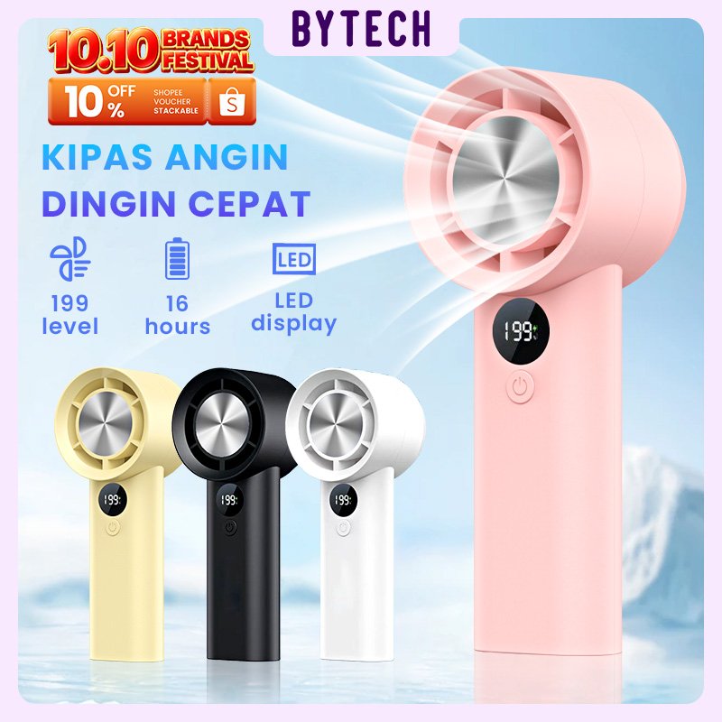 Bytech Kipas Angin Mini SF10 Portable Rechargeable Fan 199 Gear Wind Hight Speed Kipas Angin Luar Ruangan Pendinginan Cepat
