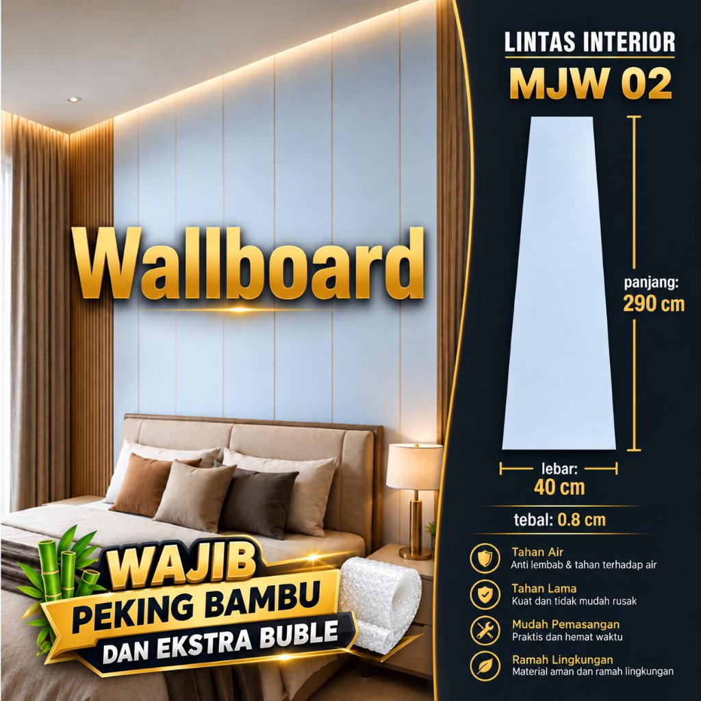 Jual Wallboard Premium 290 x 40 cm/ Panel Dinding PVC Motif Linen ...
