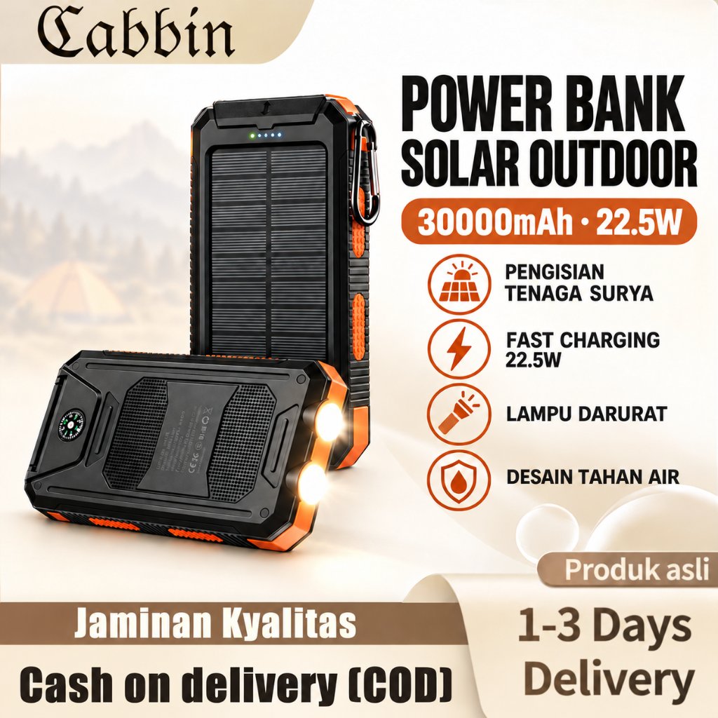 Jual Power Bank Solar Power Bank Outdoor Power Bank 30000mAh 22.5W Fast ...