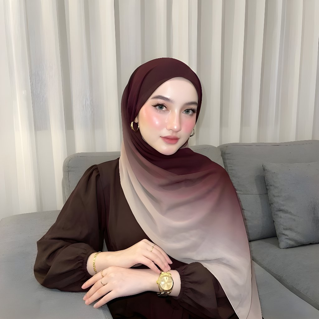Jilbab Hijab Pashmina Printing Sublime Gradia Series foto 4