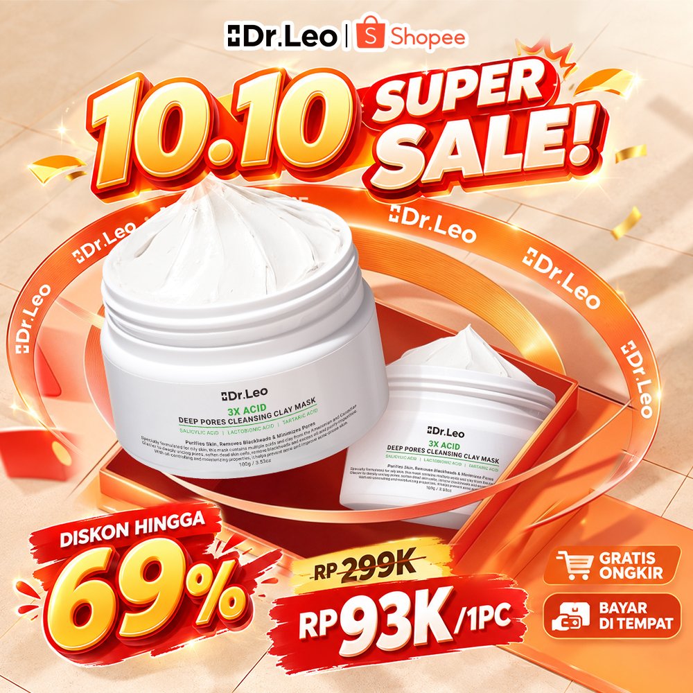Dr.Leo -Amazon White Deep Pores Cleansing & Purifying Clay Mask Obat Komedo Masker Wajah / Masker Wash Off / Facial Mask / Mud Mask Pembersih Exfoliasi Wajah