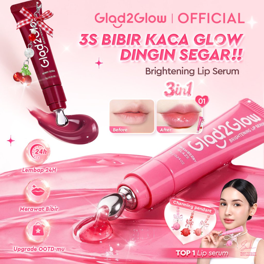 [BEST SELLER ! ]Glad2Glow BRIGHTENING LIP SERUM ×GGBaby Special Edition  7g Ready Stock! Mencerahkan, Melembabkan Bibir dengan Warna Natural | Lip tint&Lip care g2g glad2glow official store