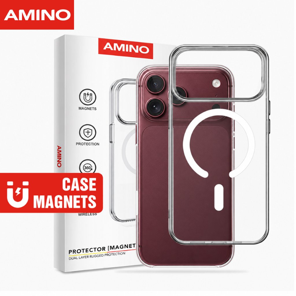 AMINO Magnetic Case Untuk Iphone 18 Pro 18 Pro Max 17 17 Pro 17 Pro max 17 Air 11 16 16 Pro Max 16 Plus 15 Pro Max 14 Pro Max 13 Pro Max 14 Plus 15 Plus 12 Pro Max 11 Pro Max Clear Hybrid Bumper Casing