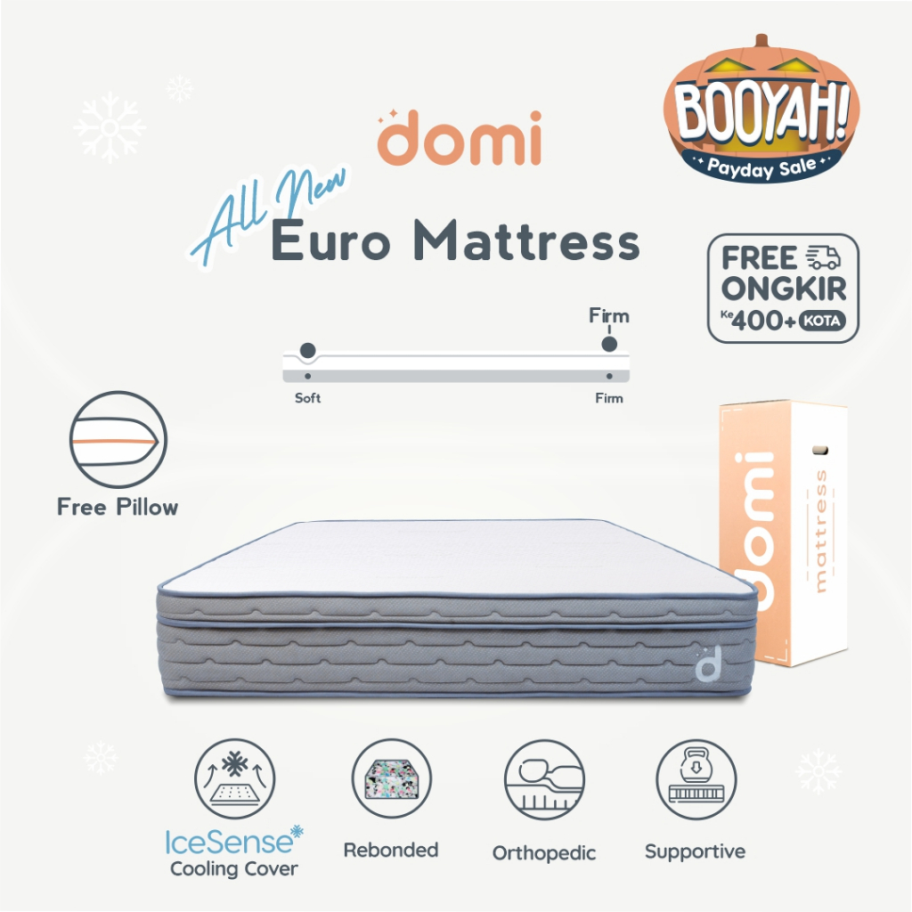 Domi Euro Mattress IceSense 28cm / Kasur Firm Premium / Supportive Rebonded