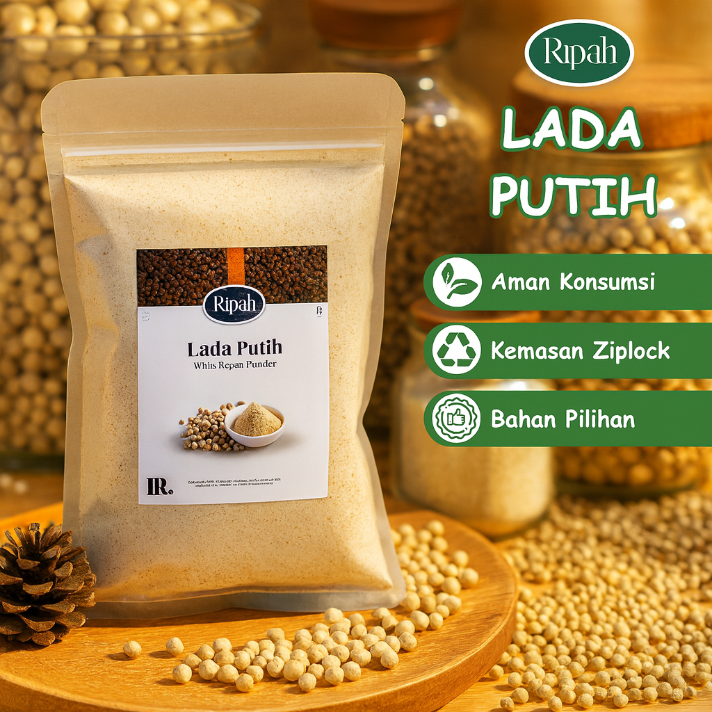 Jual 40gr Merica Lada Putih Bubuk Ground White Pepper 100% Ripah Rempah ...