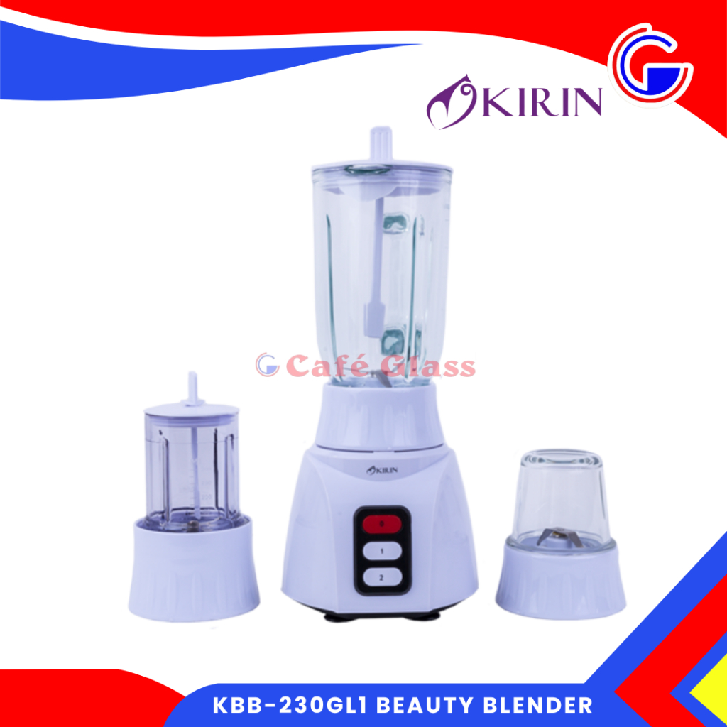Kirin Kbb-230Gl1 Blender Kaca 3In1 I Blender Serbaguna Multifungsi - Blender Jus Bumbu Basah Kering