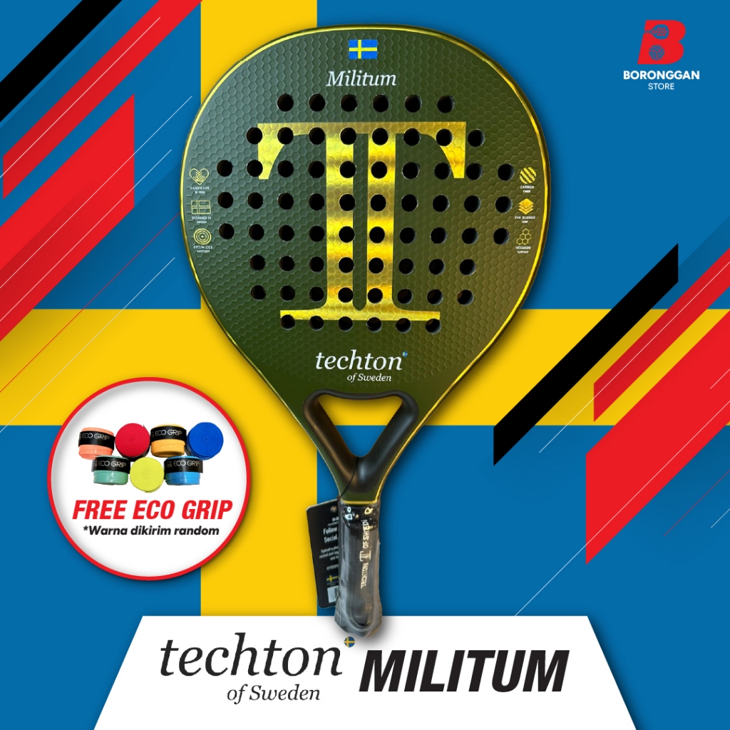 Jual Raket Padel Techton Militum | EVA Foam & Carbon Fiber | Design in ...