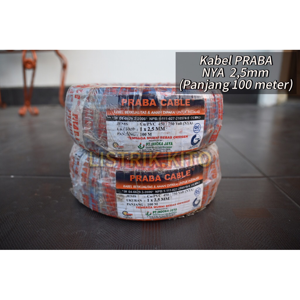 Jual Kabel NYA merk PRABA 2,5mm 100meter (Biru) | Shopee Indonesia