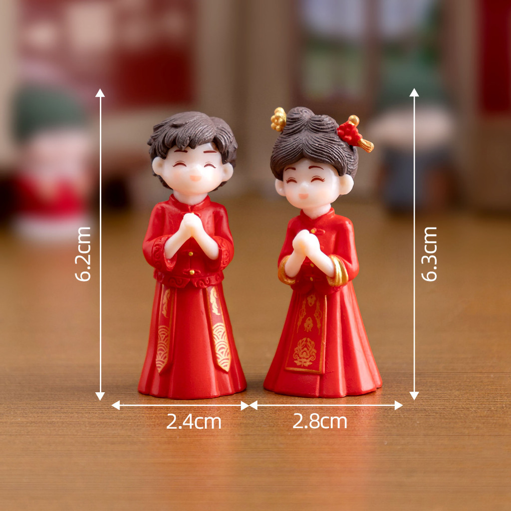 Jual Miniatur Micro Chinese Wedding Dress Couple Creative Figure ...