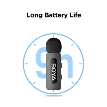 【For Lightning】BOYA BY V2 Sistem Mikrofon Clip On Nirkabel Ultracompact 2.4GHz Wireless