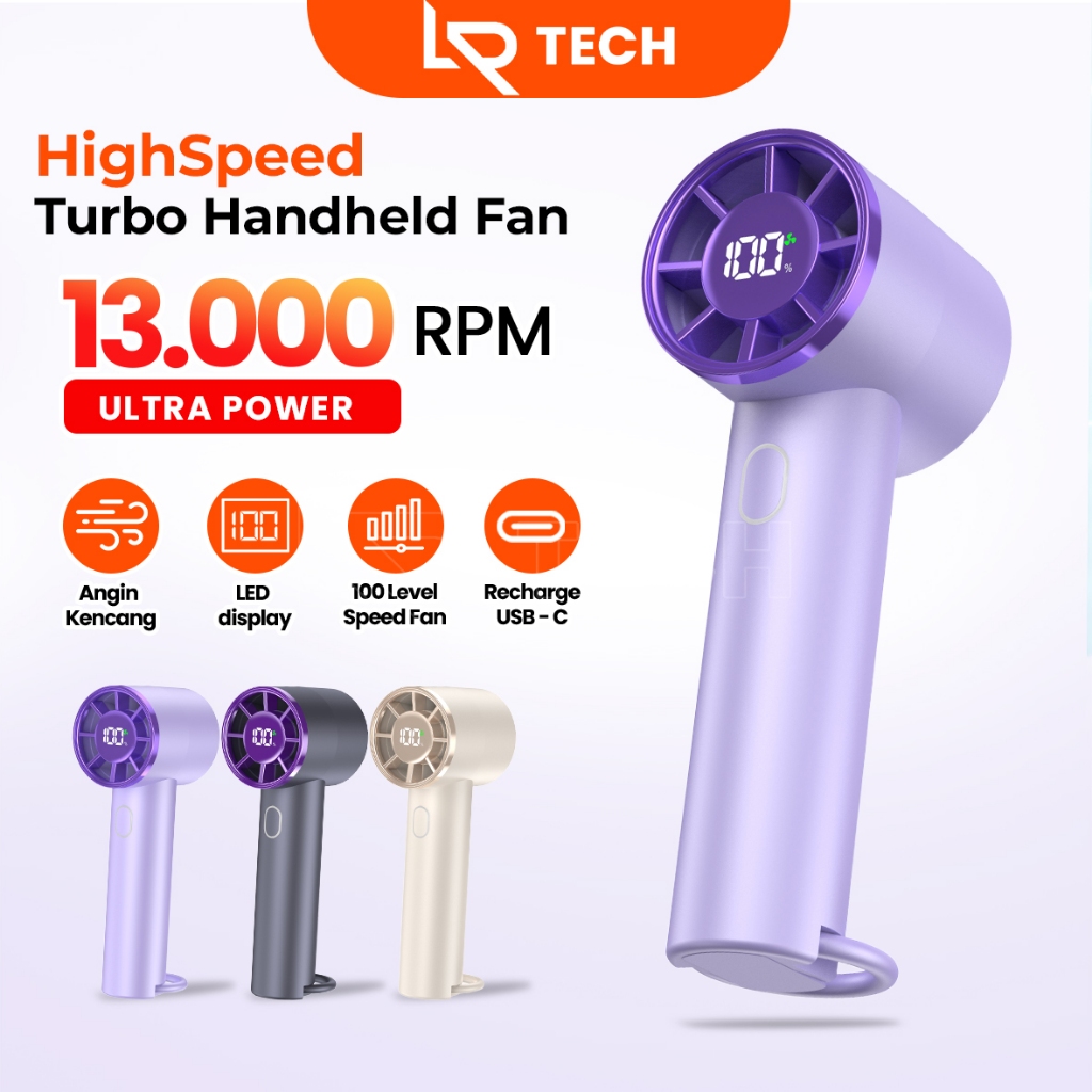 Jual LRTECH 13000RPM Kipas Angin LED Strong 100 Wind Speed Digital ...