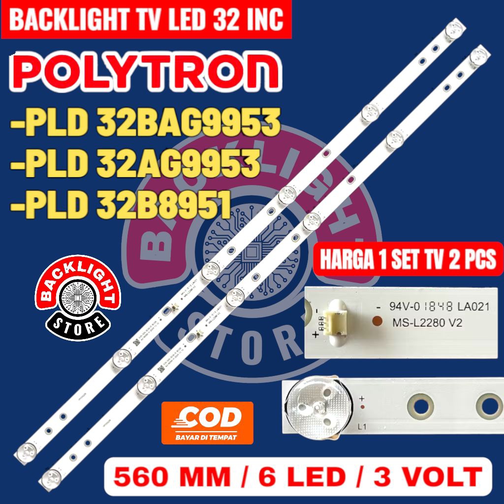 Jual Backlight Tv Led POLYTRON 32 inc PLD-32BAG9953 PLD-32AG9953 PLD ...