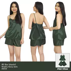 FOLVA Tanktop Baju Tidur Set Celana Pendek Satin All Size