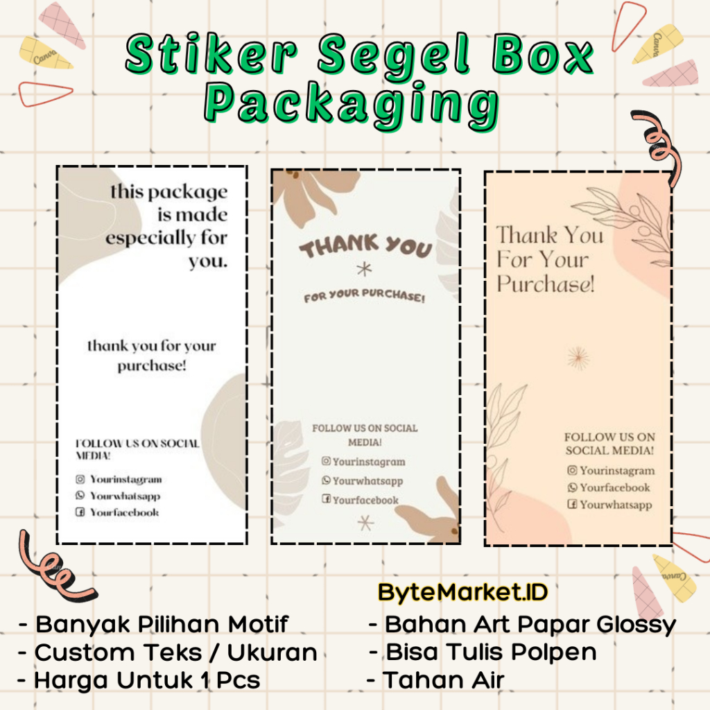 Jual Stiker Segel Box Packaging, Custom Stiker Segel Box | Shopee Indonesia