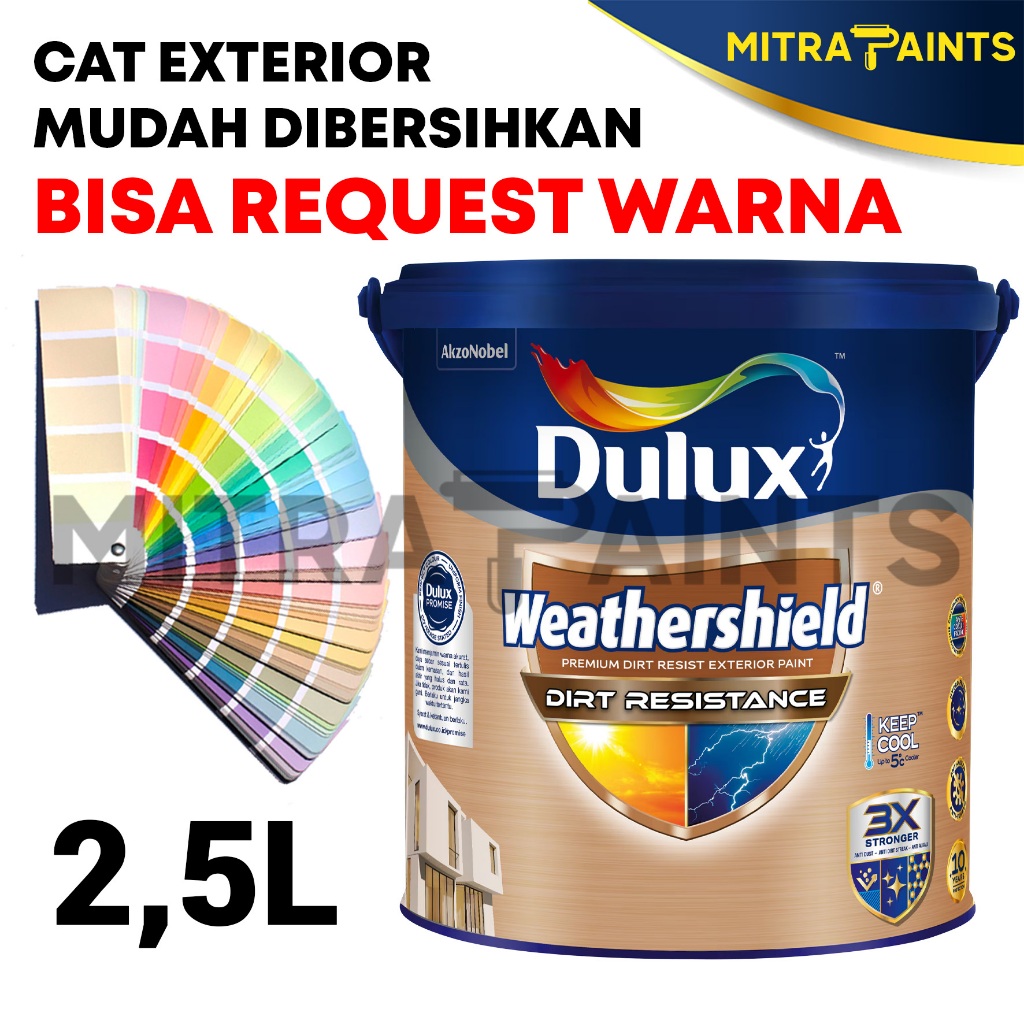 Jual CUSTOM CAT TEMBOK EXTERIOR DULUX WEATHERSHIELD DIRT RESISTANCE 2,5 ...