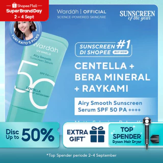 [SUPER BRAND DAY] Wardah UV Shield Airy Smooth Sunscreen Serum SPF 50 PA++++ - Sunscreen matte dan ringan - Skincare