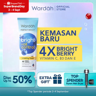 [SUPER BRAND DAY] WARDAH Perfect Bright Creamy Foam Bright + Oil Control - Facial Wash Untuk Kulit Berminyak - Mengontrol Produksi Minyak Hingga 12 Jam dan Membersihkan Kulit Tanpa Rasa Ketarik - Cerah, Sehat, & Bebas Kilap - Skincare
