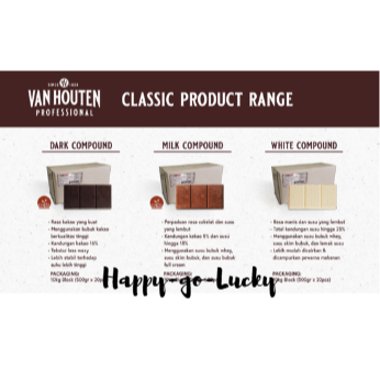 Jual Van Houten Dark / Milk / White Compound Block 500 gr Chocolate ...
