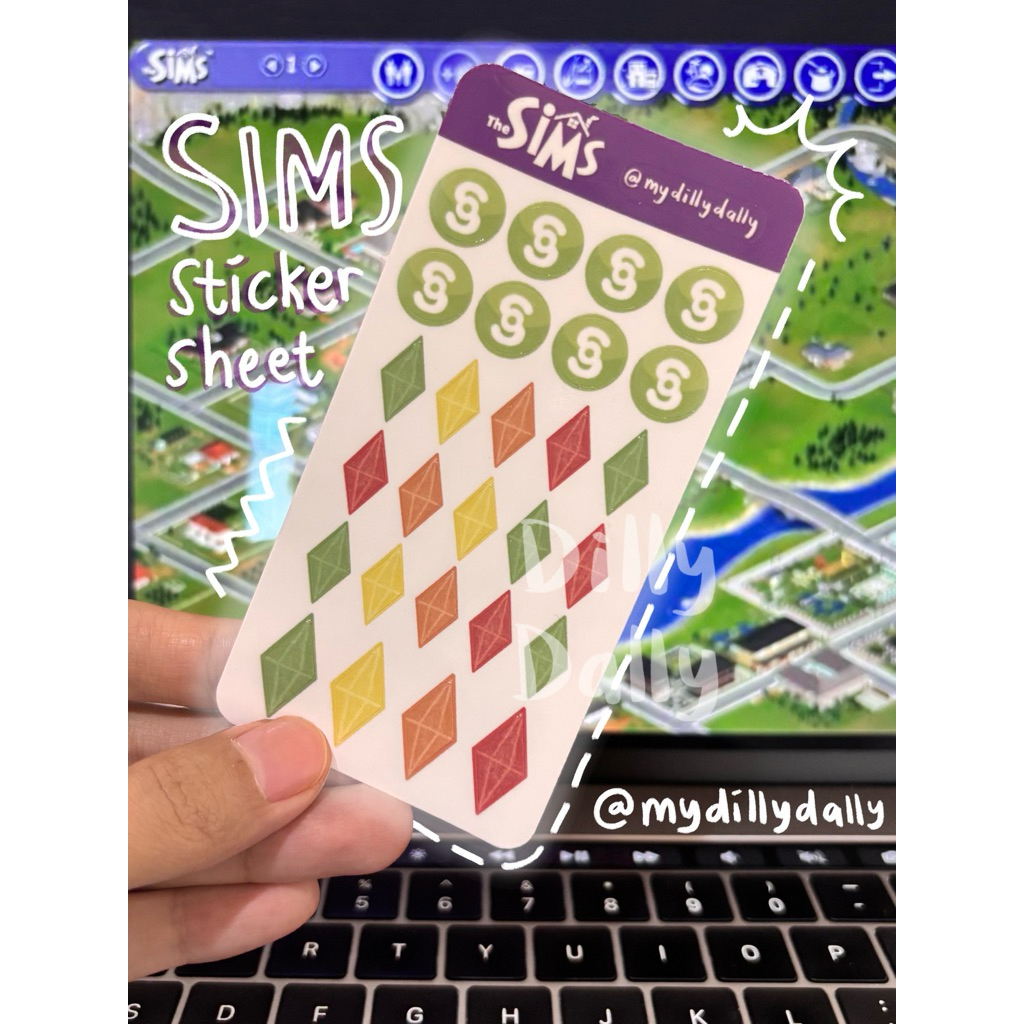Jual DILLY DALLY Sticker Sheet - Sims (kiss cut) | Shopee Indonesia
