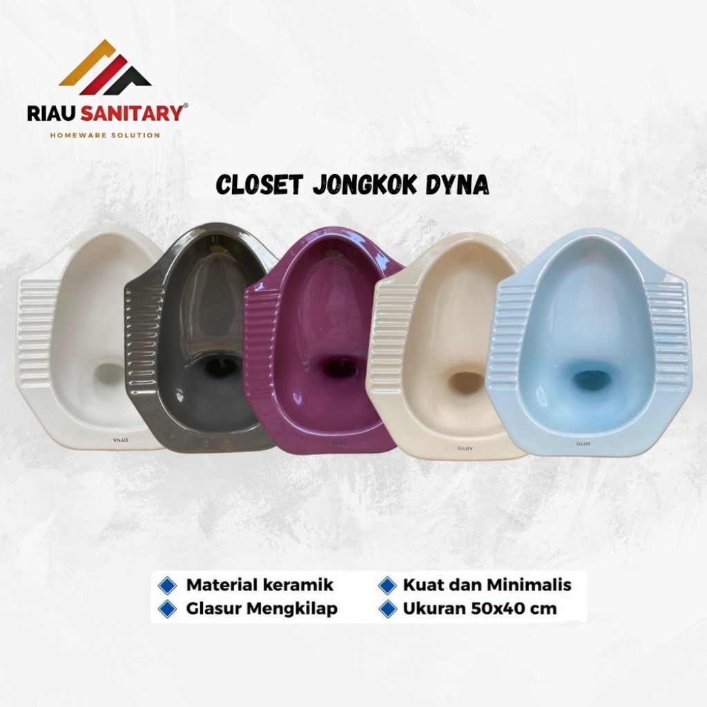 Closet Kloset Jongkok Dyna Keramik Glazur 50X40 cm - Banyak Pilihan Warna