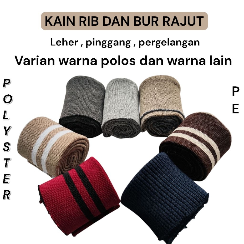 Jual KAIN RIB RAJUT 1X1 DAN BABAT 2X2 POLYESTER DAN PE VARIAN WARNA ...
