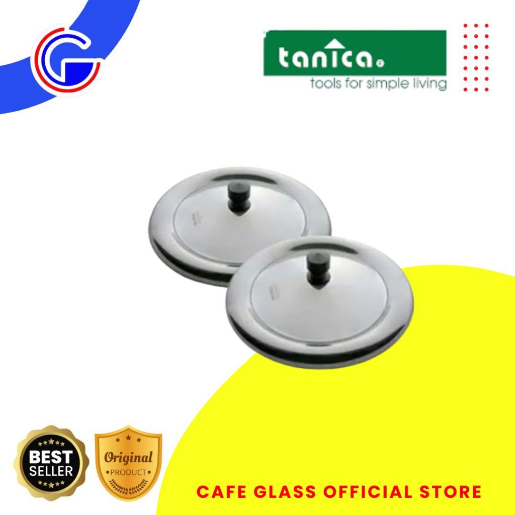 Tanica Cup Cover Tutup Gelas Stainless Tebal Set Isi 2 Pcs / Tutup Gelas Tanica 8Cm Dam 9Cm Anti Pecah