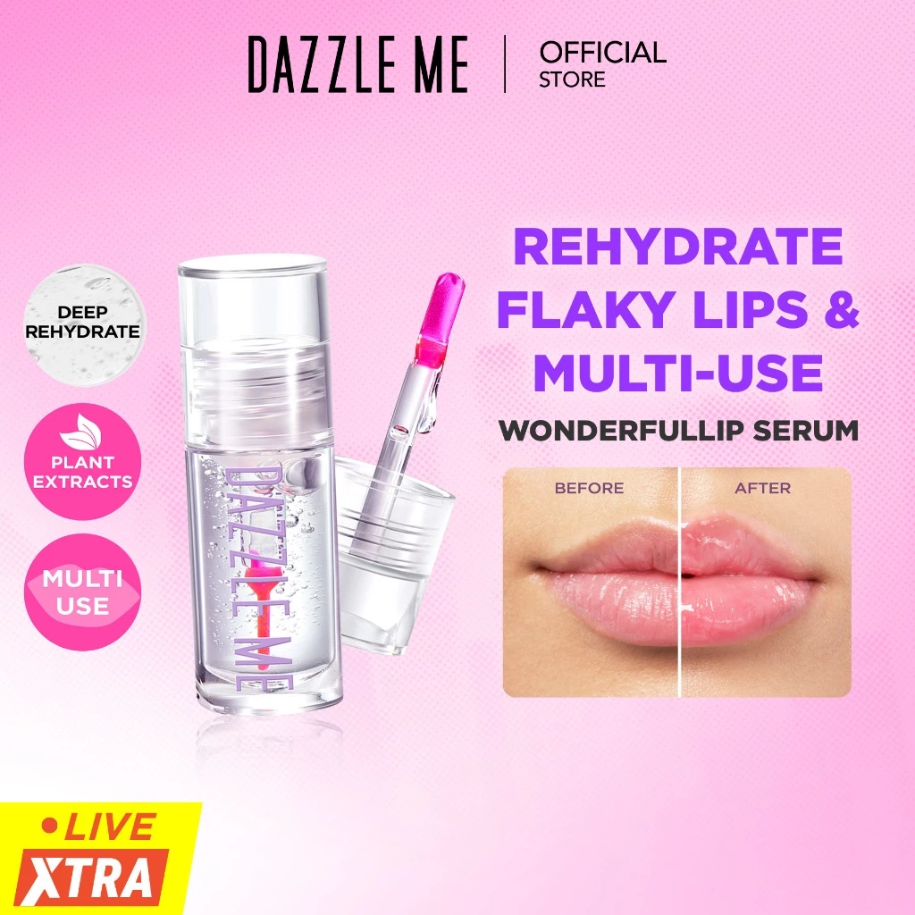 Serum Bibir Dazzle Me 24/7 Pencerah dan Melembapkan Tahan Lama dan Hydrating