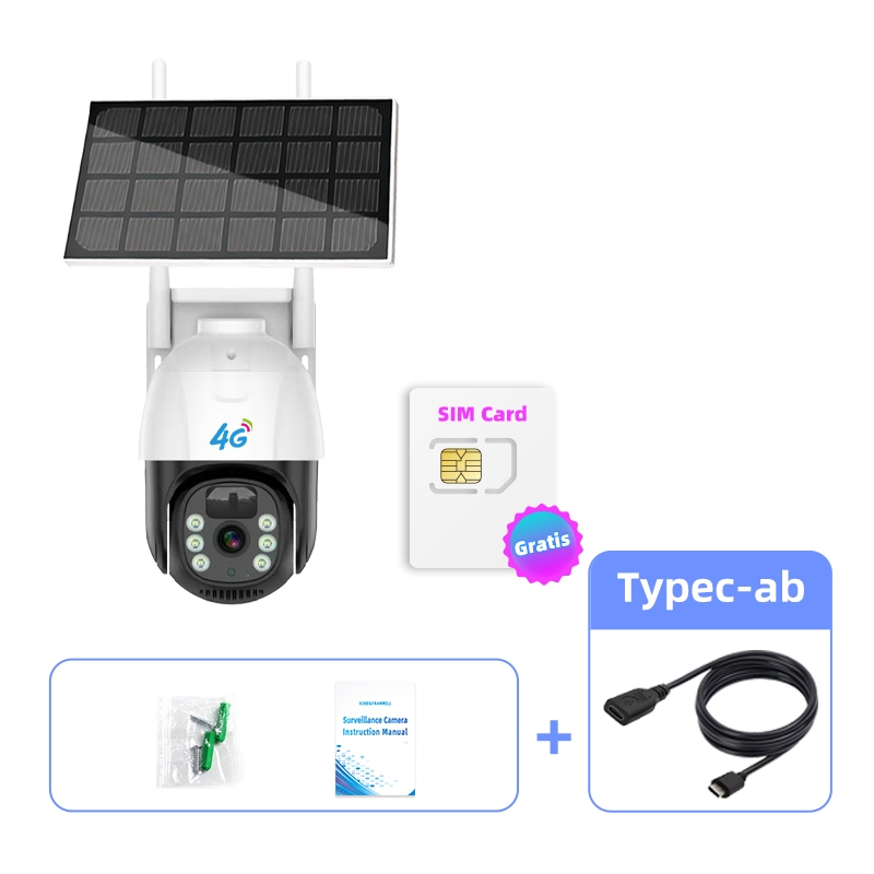 Franwell CCTV 4G Solar Outdoor 3MP Kamera Pan Tilt Tanpa WiFi Bisa Jalan  Night Vision Audio Arah - Main Image