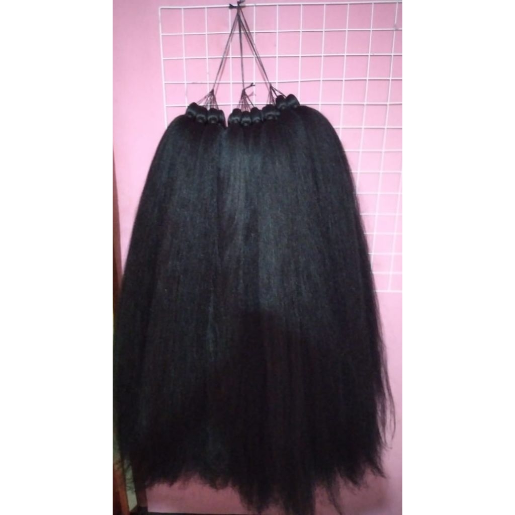 Jual Rambut Cemara tanpa tulang warna hitam panjang 80cm | Shopee Indonesia