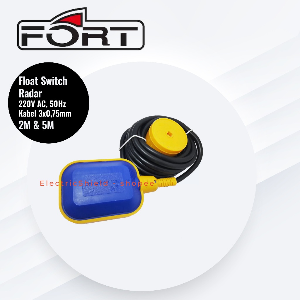 Jual Float Switch / Radar FORT/TAB YXF-A 220V AC 50Hz Kabel 2M & 5M ...