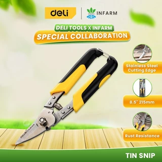 Deli Tin Snip / Gunting Baja Ringan / Gunting Seng Kekuatan 50HRC Panjang 8.5 Inch DL351215