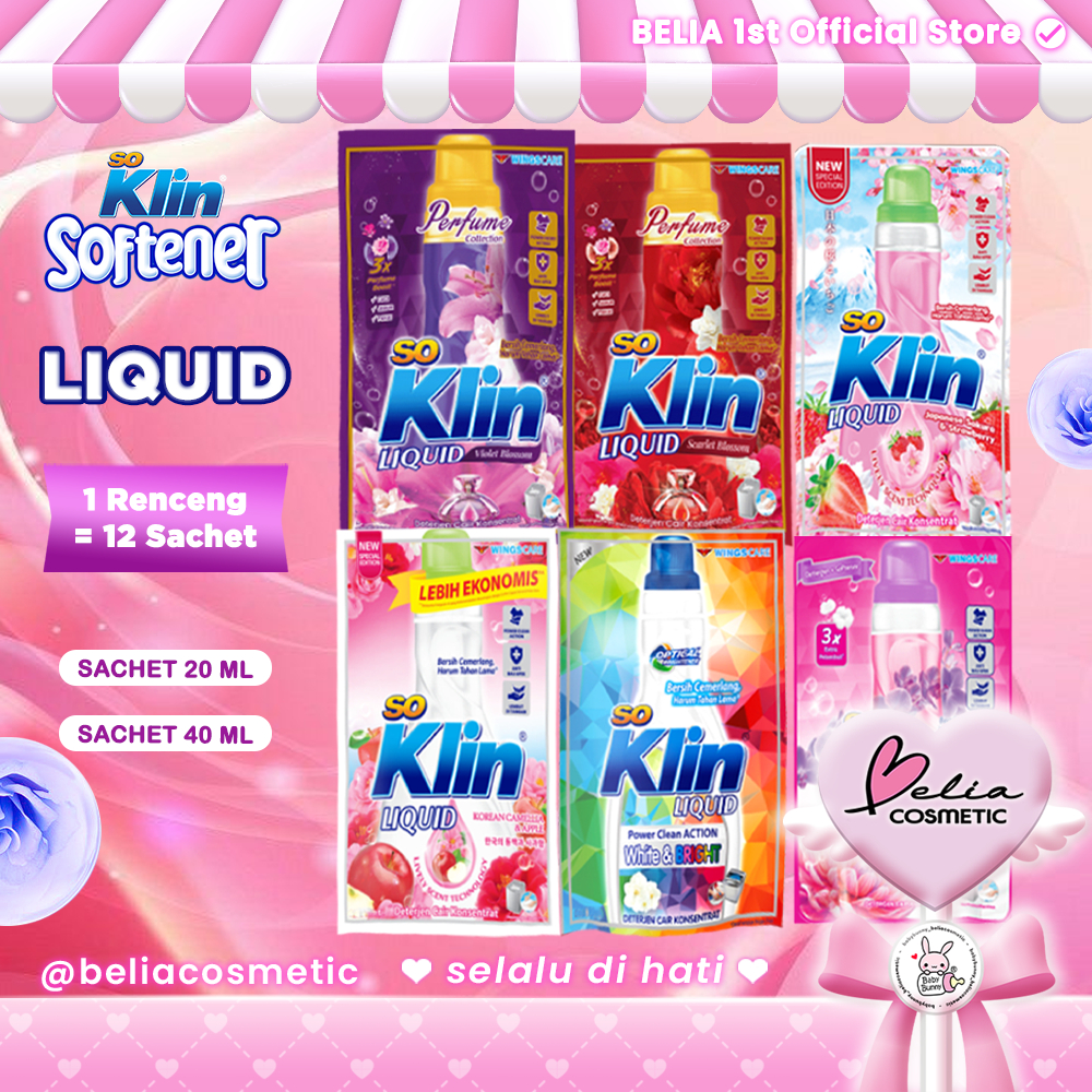 Jual BELIA SO KLIN Liquid 1 RENCENG Detergent Cair Konsentrat | Kemasan ...