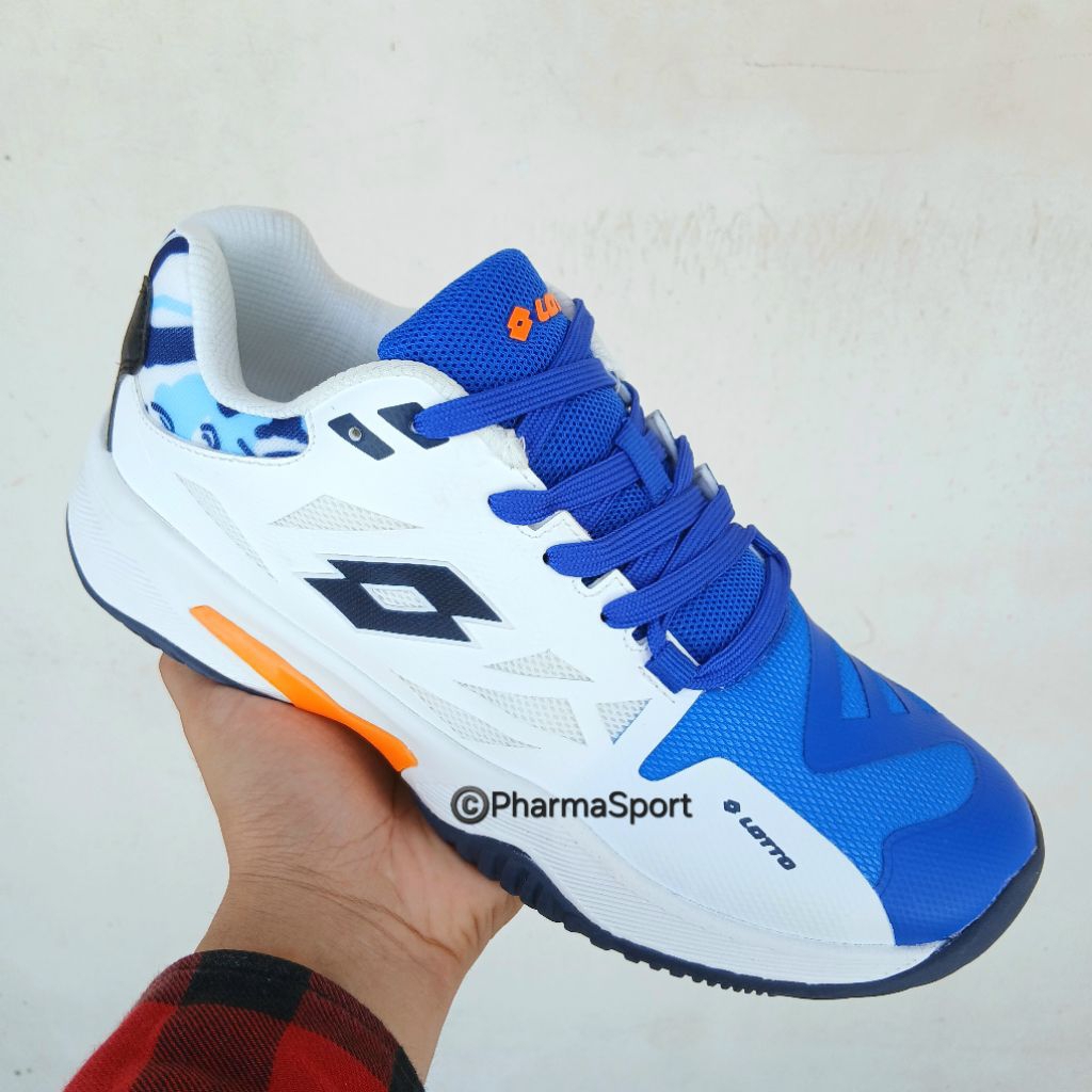 Lotto White Blue Orange Putih Biru Sepatu Tennis Tenis Shoe Original Padel  Dallas Etre Caleb