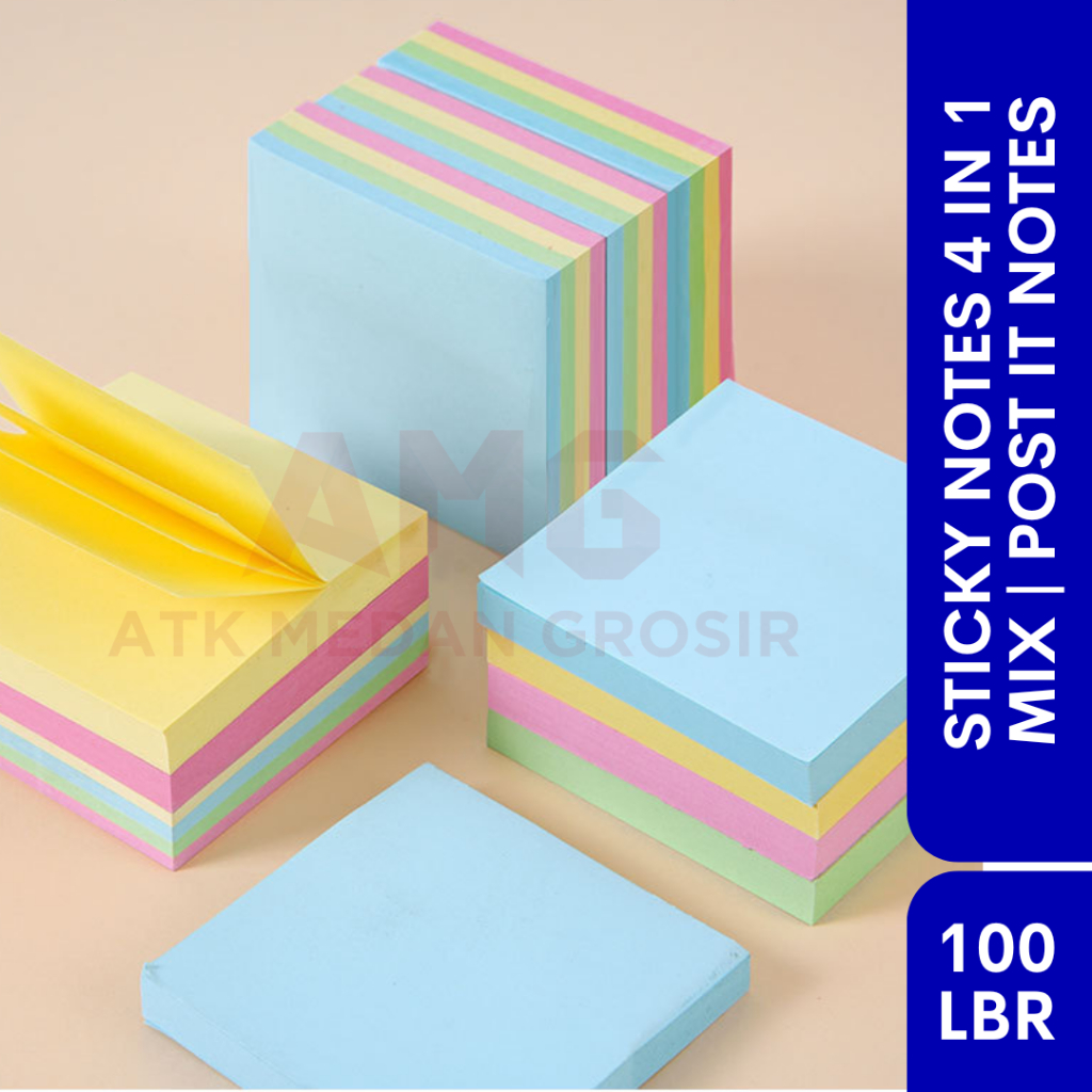 Jual STICKY NOTES POST IT AIMILO 4 WARNA 4 IN 1 MIX 7,6 X 7,6 CM MEMO ...