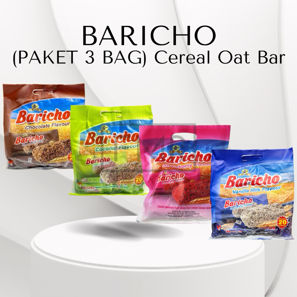 Jual (PAKET 3 BAG) Baricho Cereal Oat Bar / Cereal Bar / Sereal Bar ...
