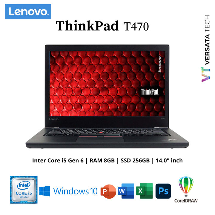 Laptop Lenovo Thinkpad T470s Core i7 Gen RAM 8GB SSD 256GB Murah Pelajar