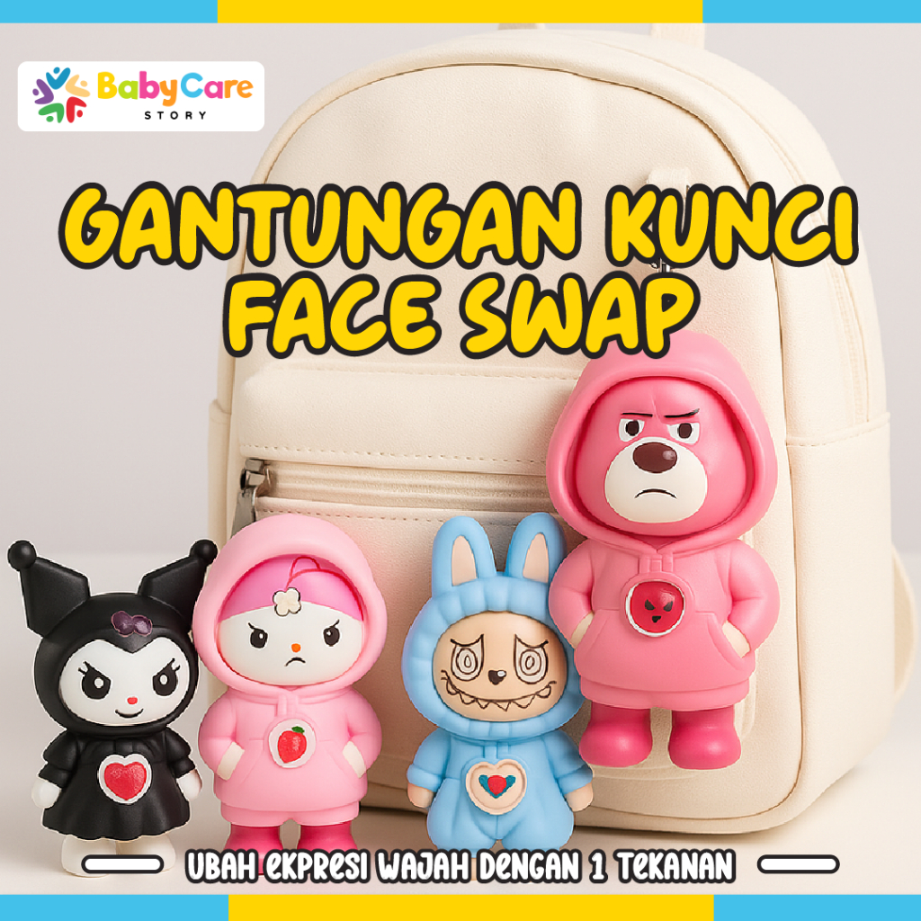 Mainan Gantungan Kunci Boneka Berubah Wajah Face Swap Liontin Tas Ransel Gantungan Handphone Botol Minum Pop It Puzzle Kartun Lucu Nailong Dino Kuromi Labubu Hadiah Sovenir Edukasi Anak Sekolah
