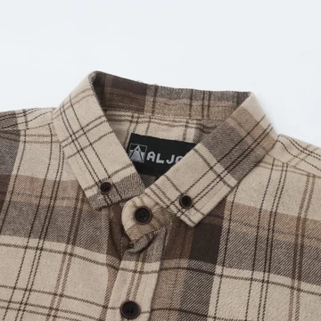 ALJOSA Kemeja Flannel Pria Lengan Panjang Hem Flanel Baju Cowok Motif Kotak Premium