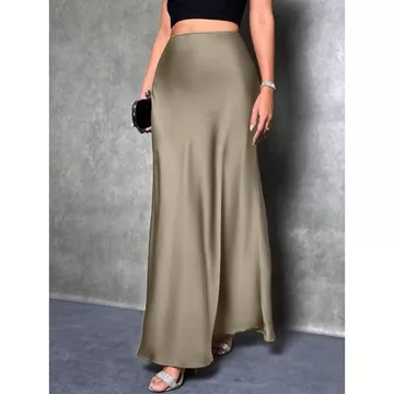 Rok Satin A Line Premium Anggun Mewah Flowy Look Korean SIZE S XXXL
