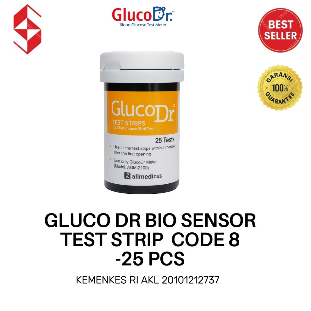 Jual [Isi 25 PCS] GlucoDr - Test Strip Biosensor / Blood Glucose / Alat ...