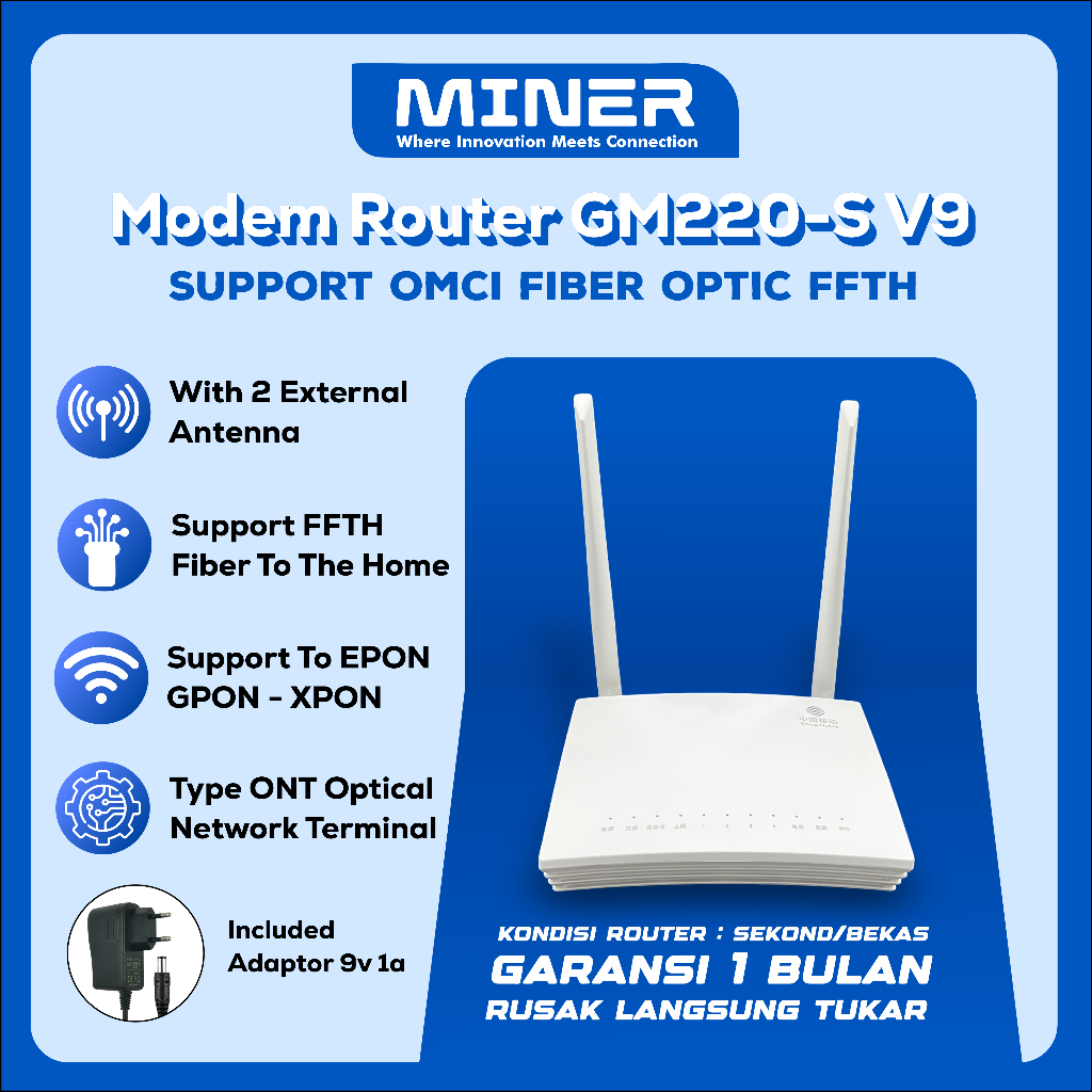 Jual Modem Router XPON GM220-S V9 Support Epon Gpon OMCI Fiber Optic ...